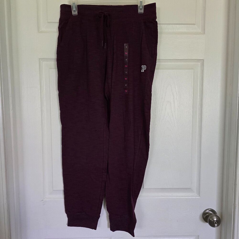 NWT VS PINK M Burgundy Skinny Jogger